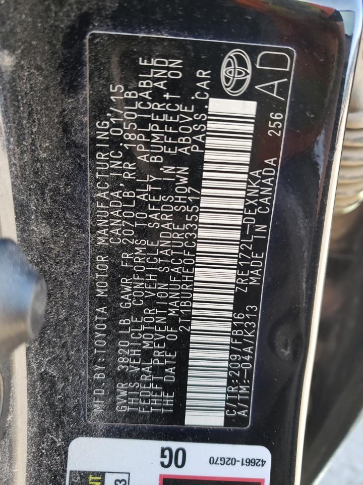 2015 TOYOTA COROLLA