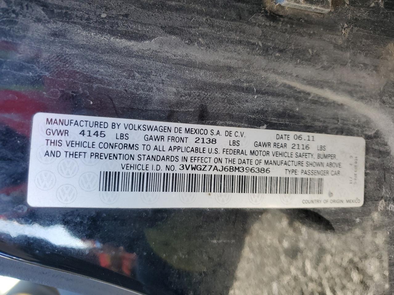 2011 VOLKSWAGEN JETTA