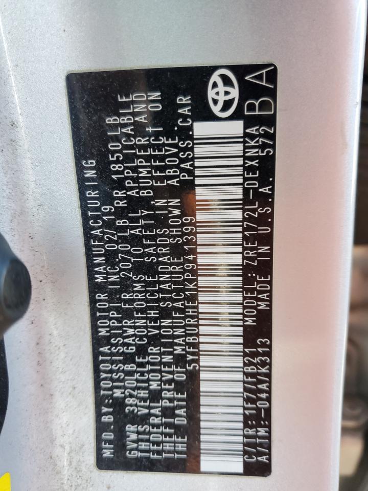 2019 TOYOTA COROLLA