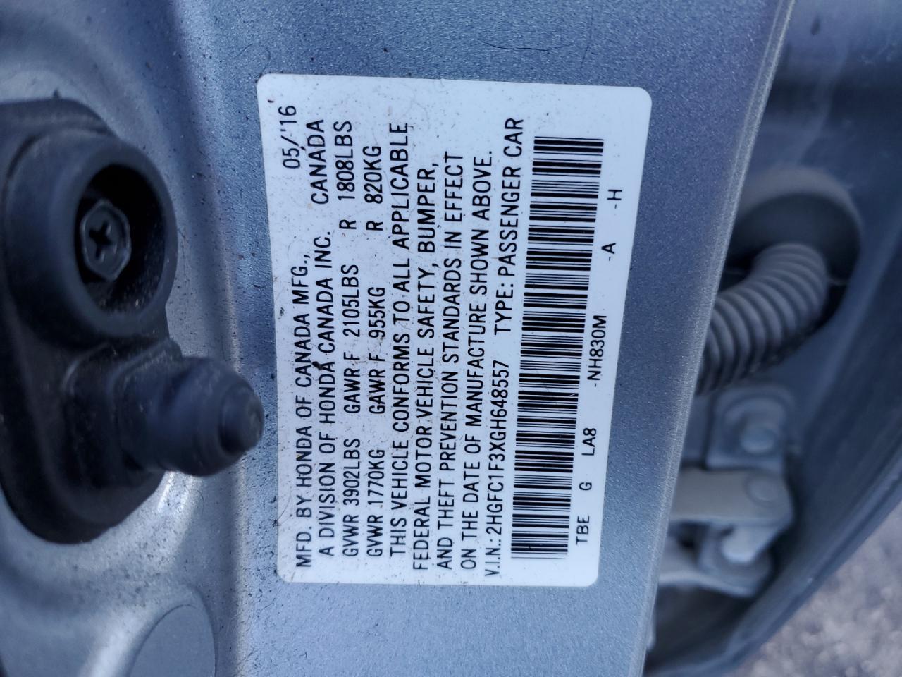 2016 HONDA CIVIC