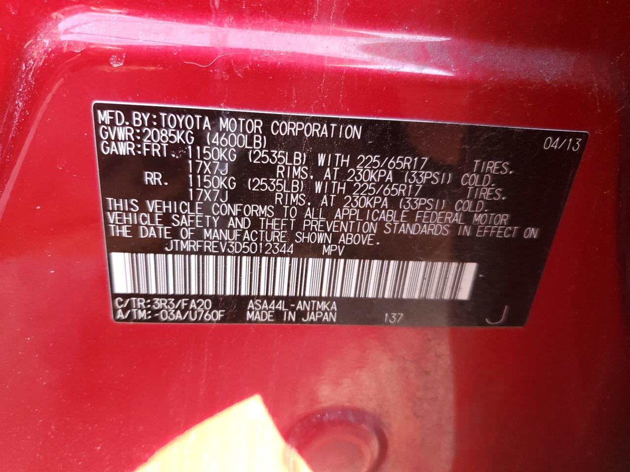 2013 TOYOTA RAV4