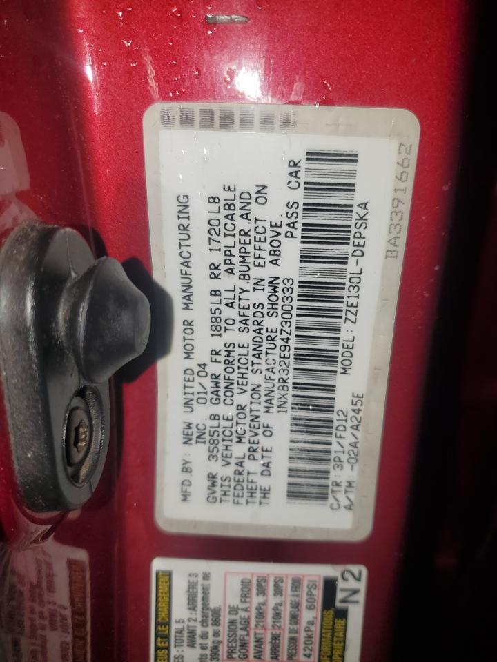 2004 TOYOTA COROLLA