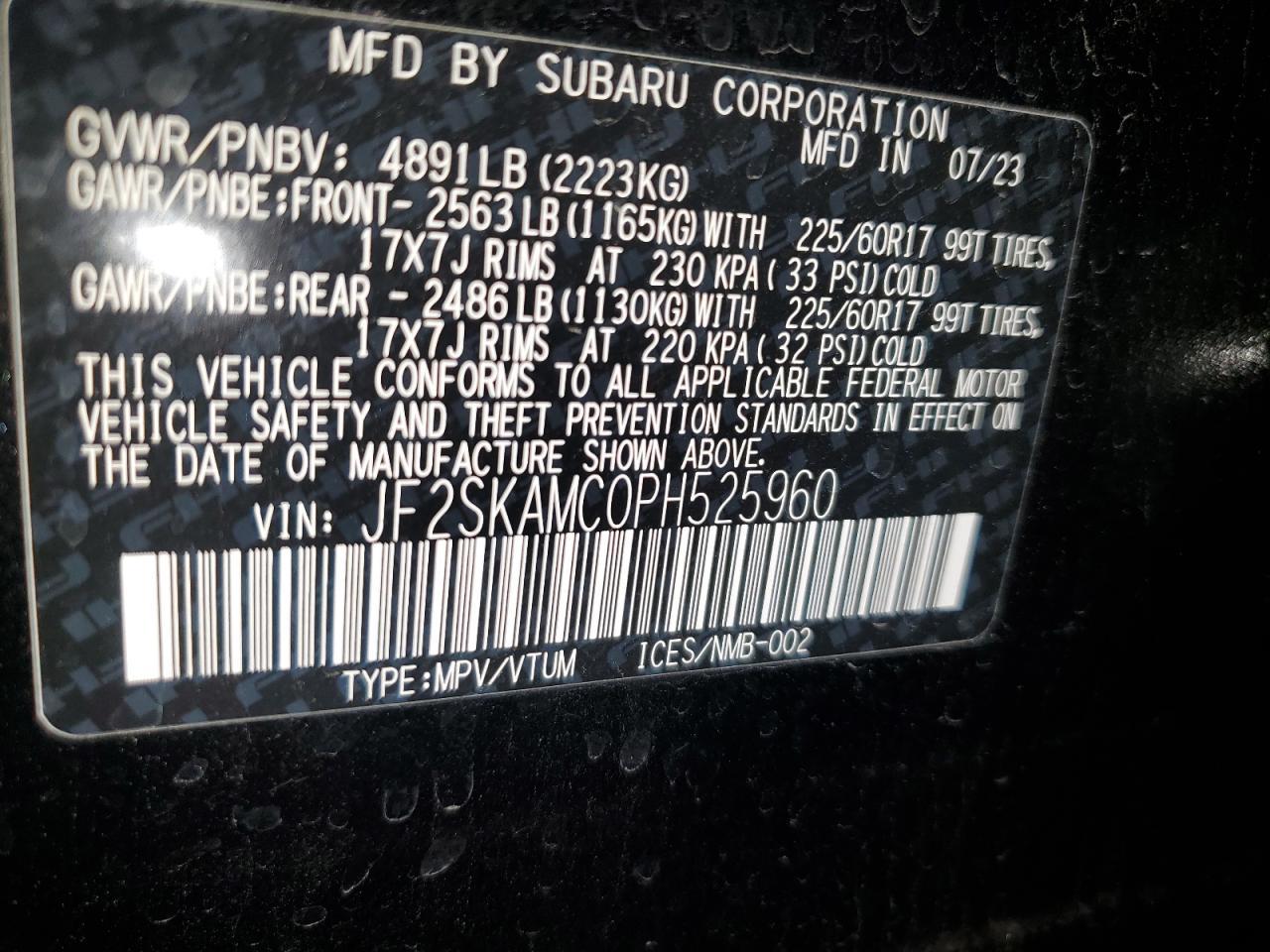 2023 SUBARU FORESTER