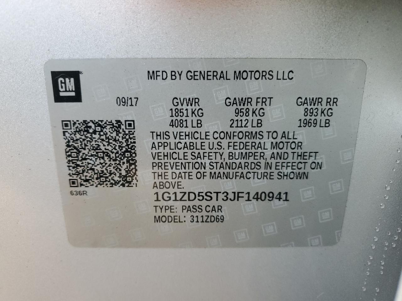 2018 CHEVROLET MALIBU