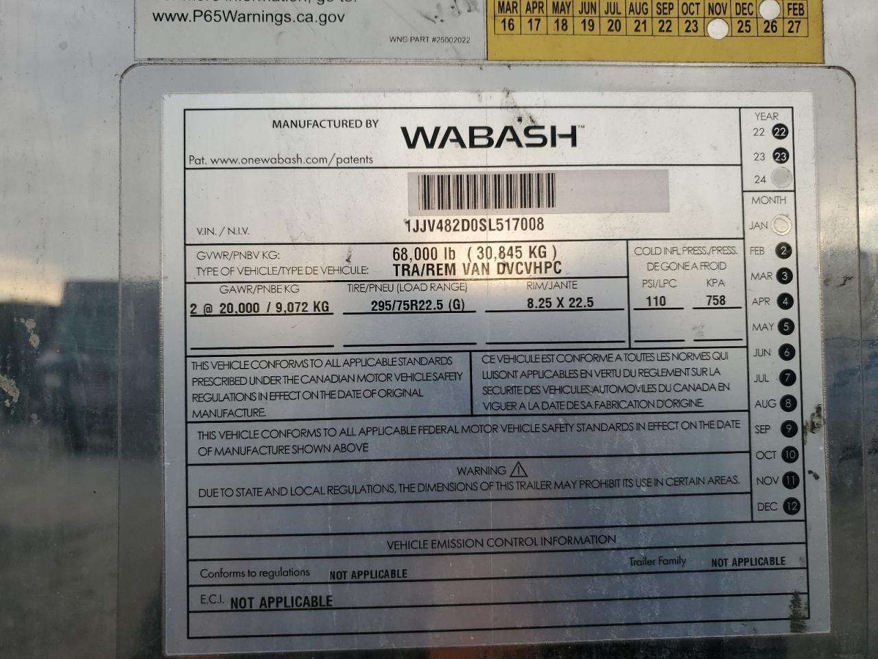 2025 Wabash Dry Van