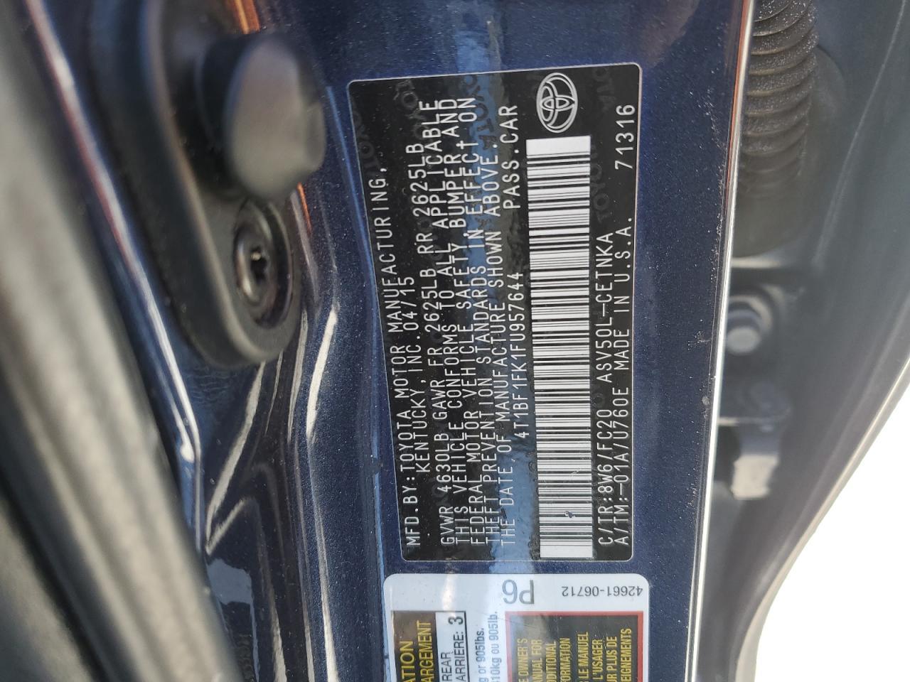 2015 TOYOTA CAMRY