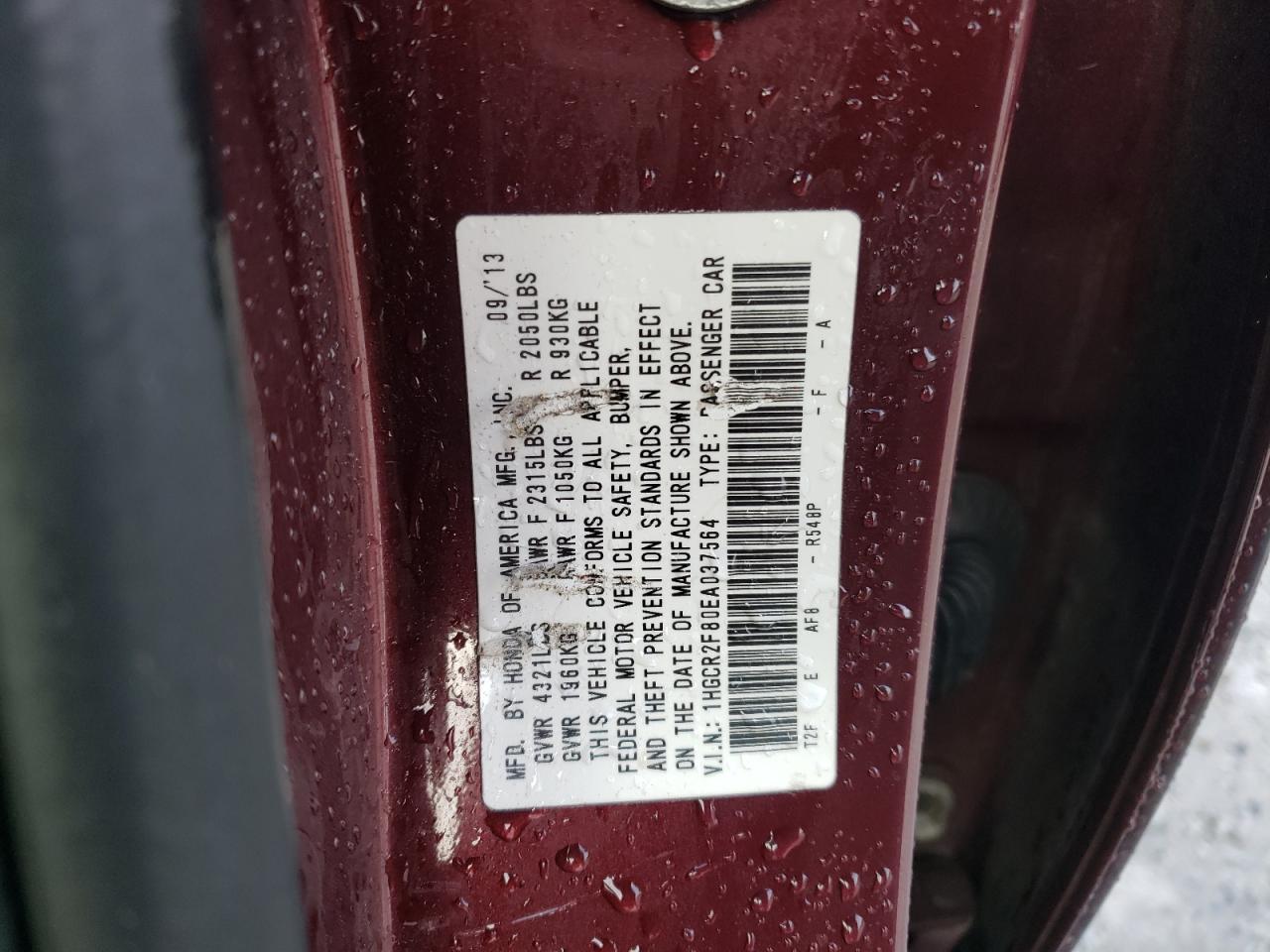 2014 HONDA ACCORD