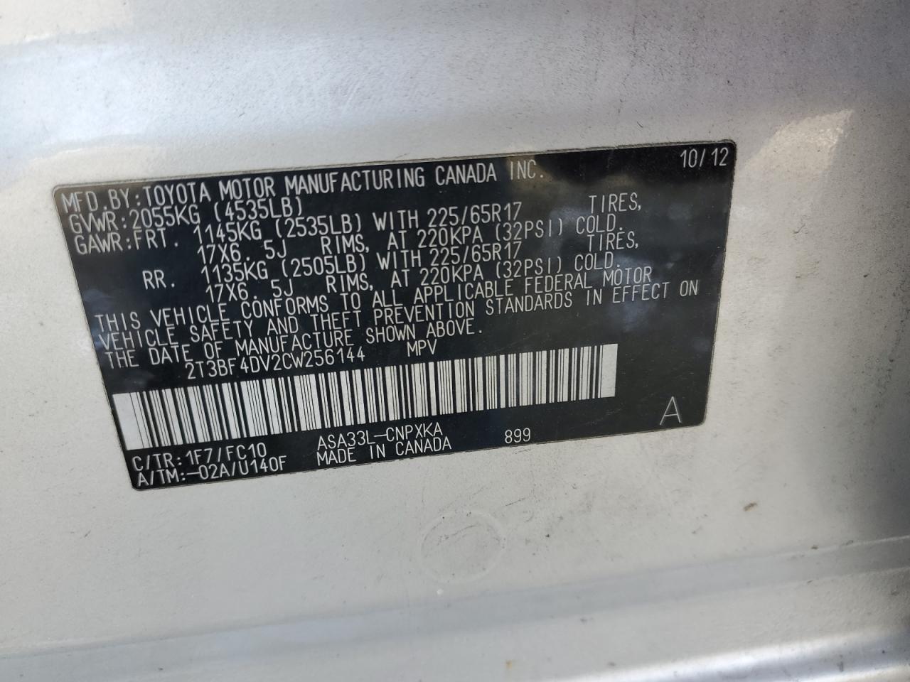 2012 TOYOTA RAV4
