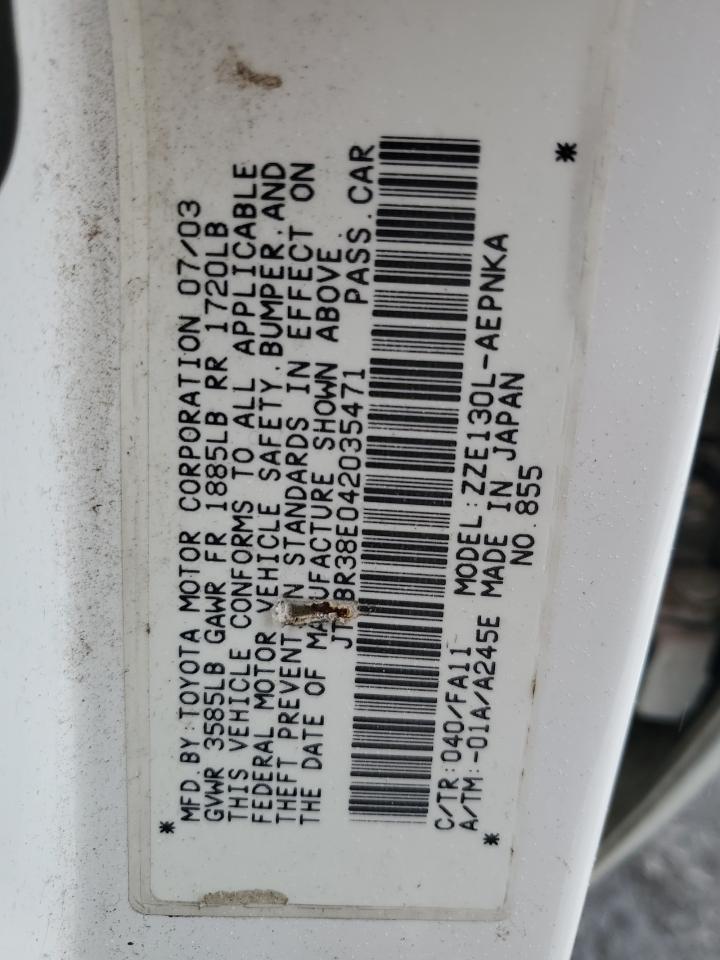 2004 TOYOTA COROLLA