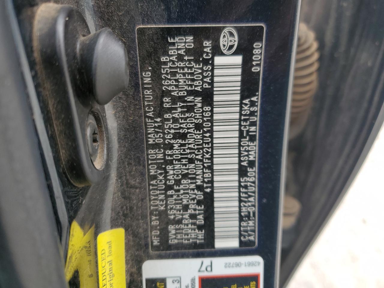 2014 TOYOTA CAMRY