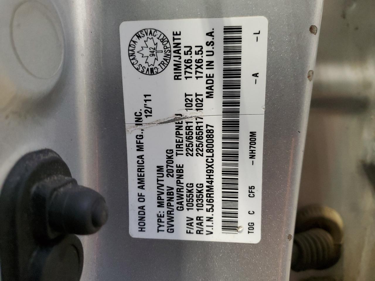 2012 HONDA CR-V