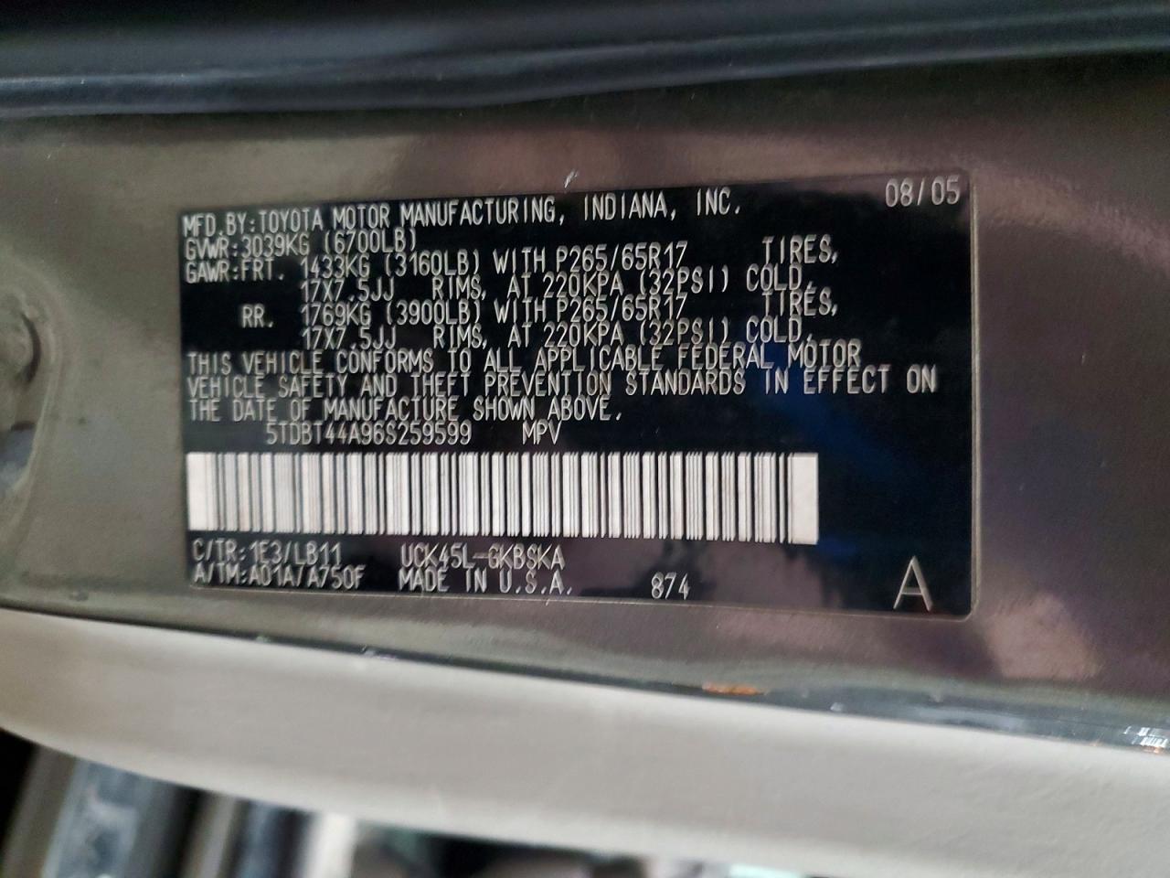 2006 TOYOTA Sequoia