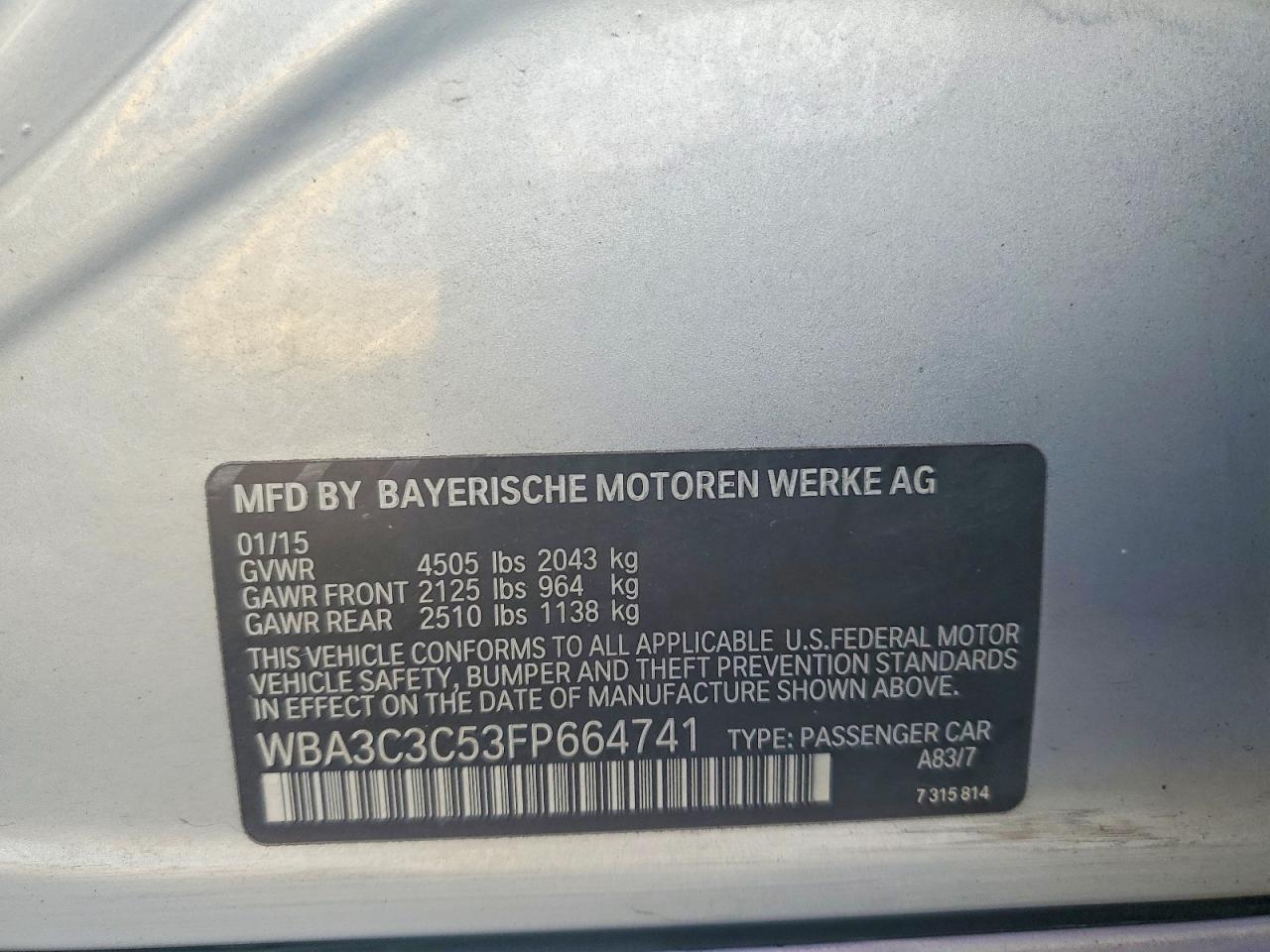 2015 BMW 3 SERIES