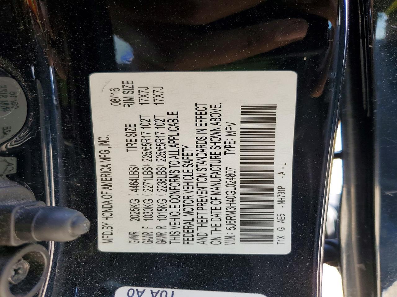 2016 HONDA CR-V