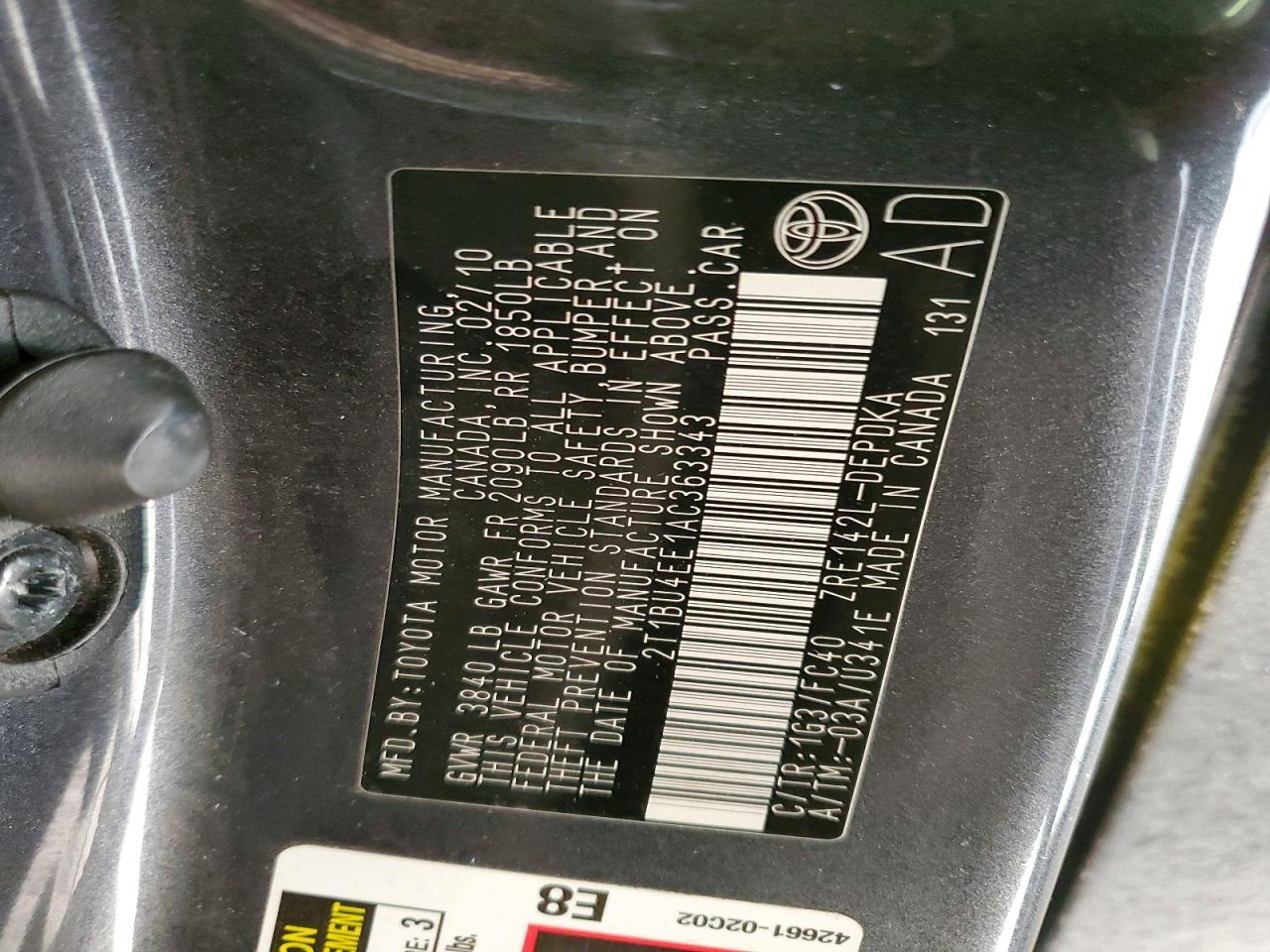 2010 TOYOTA COROLLA