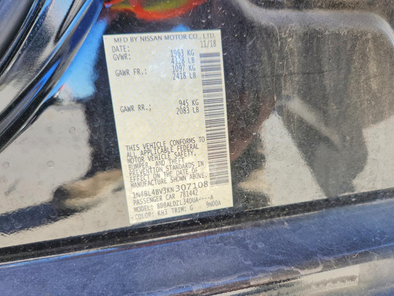 2019 NISSAN ALTIMA