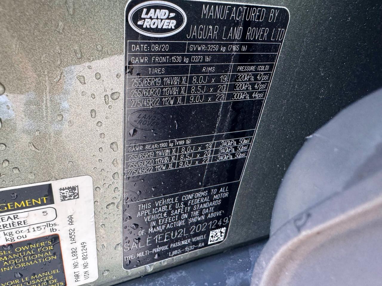 2020 LAND ROVER Defender