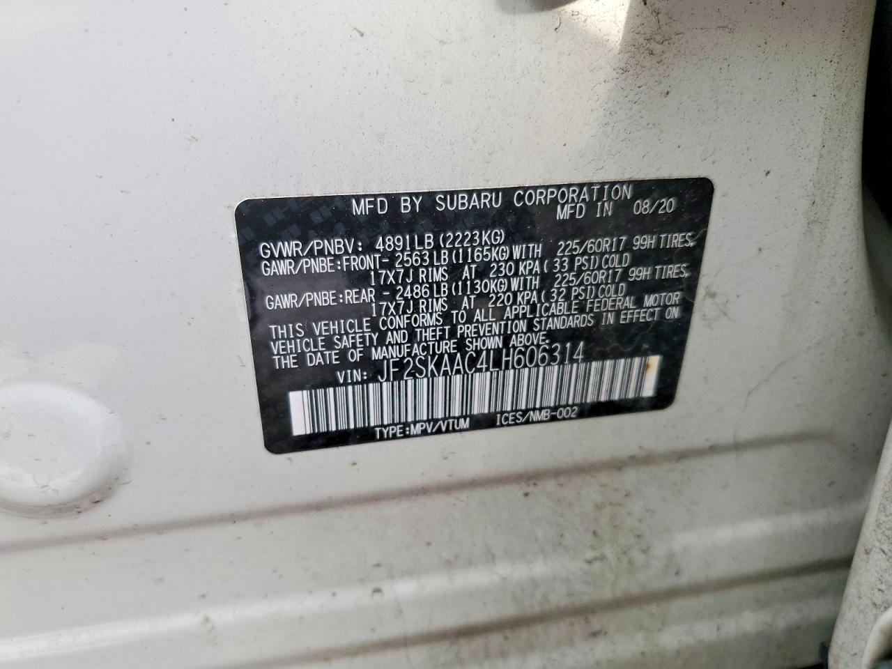 2020 SUBARU FORESTER