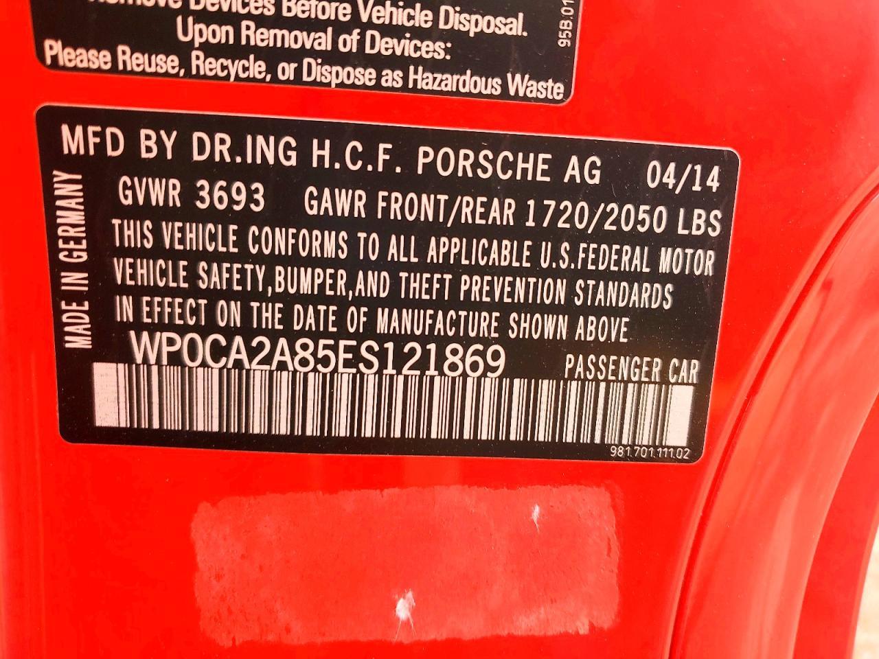 2014 PORSCHE Boxster