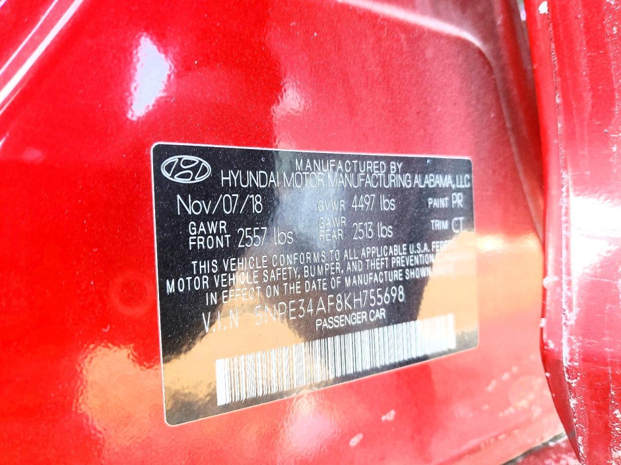 2019 HYUNDAI SONATA