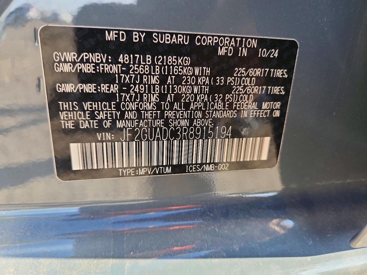 2024 SUBARU Crosstrek