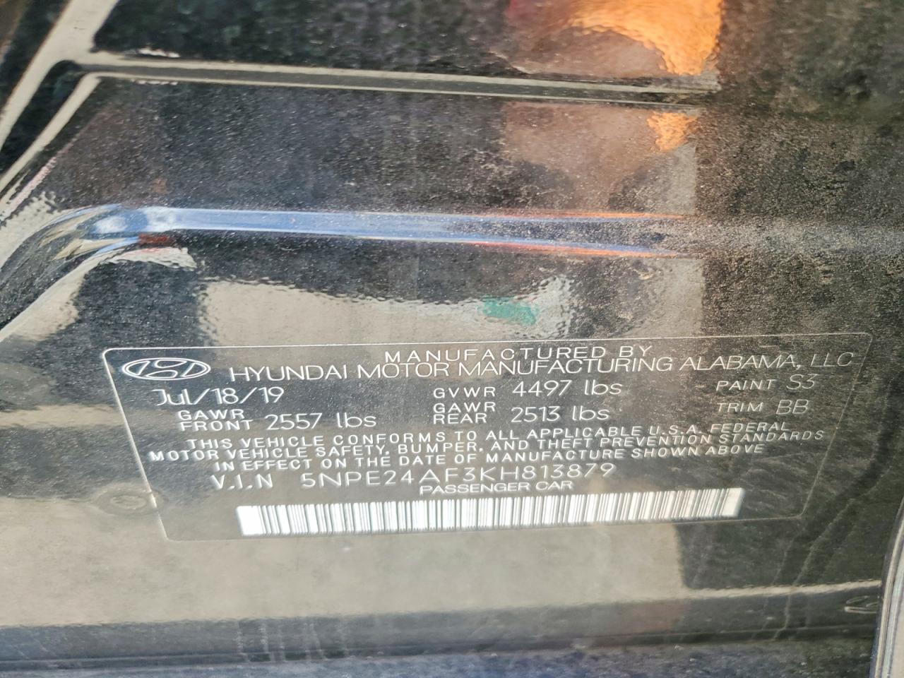 2019 HYUNDAI SONATA