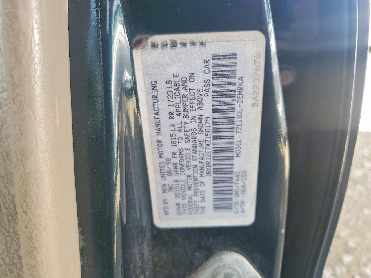 1999 TOYOTA COROLLA