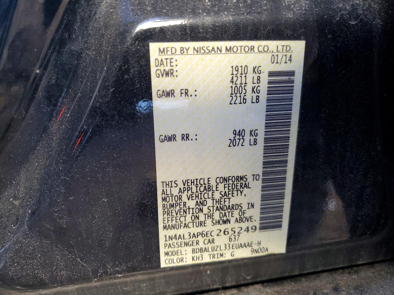 2014 NISSAN ALTIMA