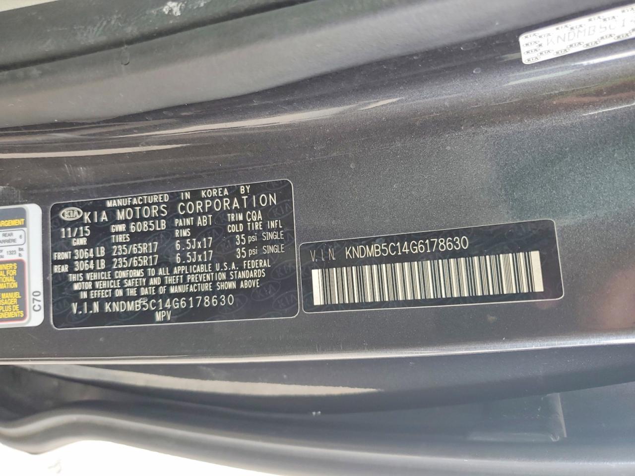 2016 KIA SEDONA