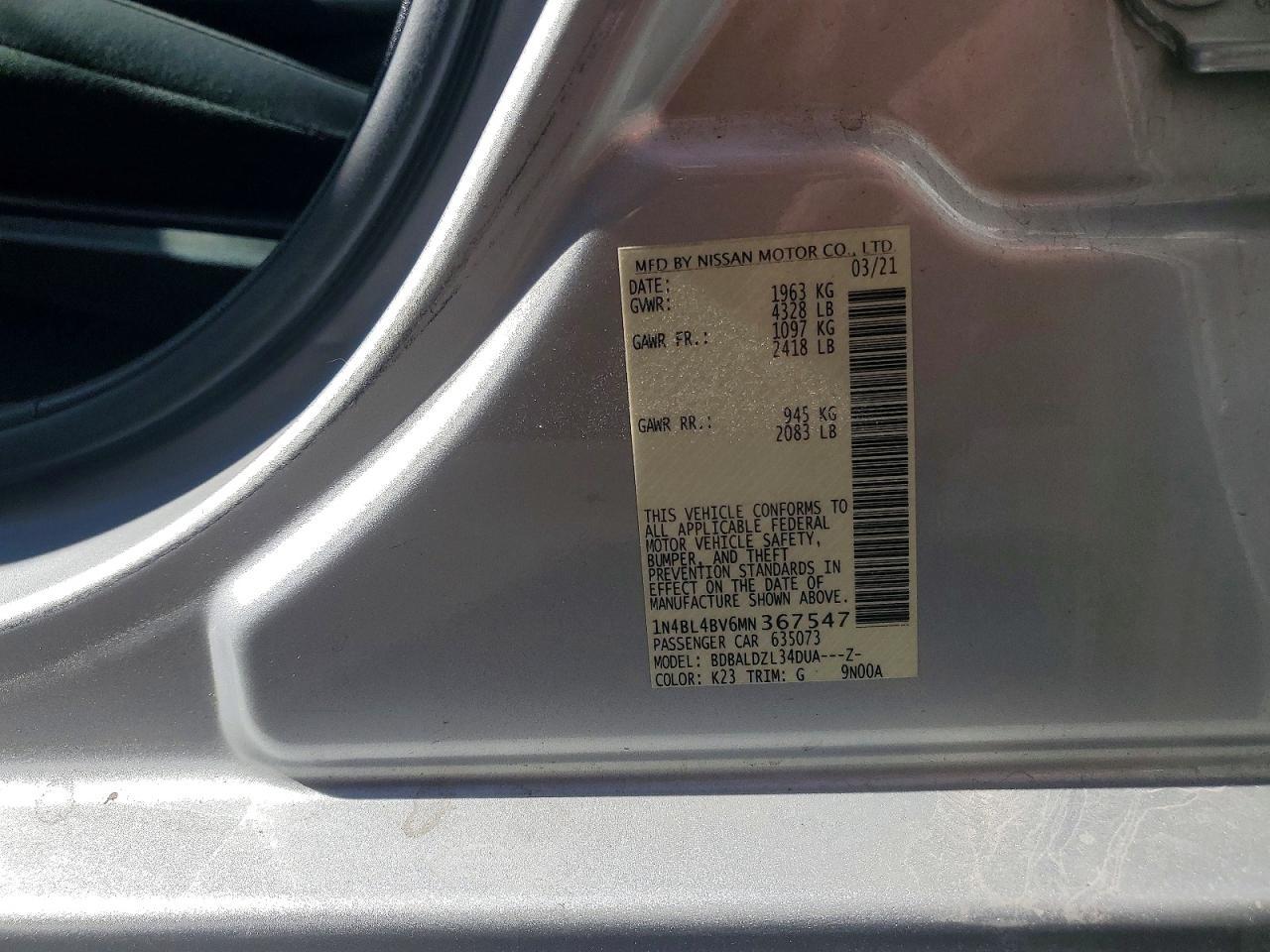 2021 NISSAN ALTIMA