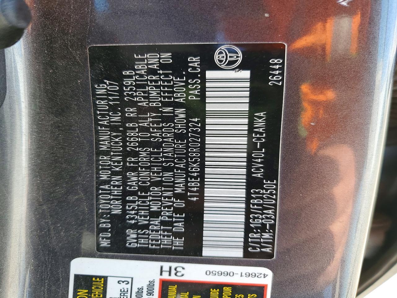 2008 TOYOTA CAMRY