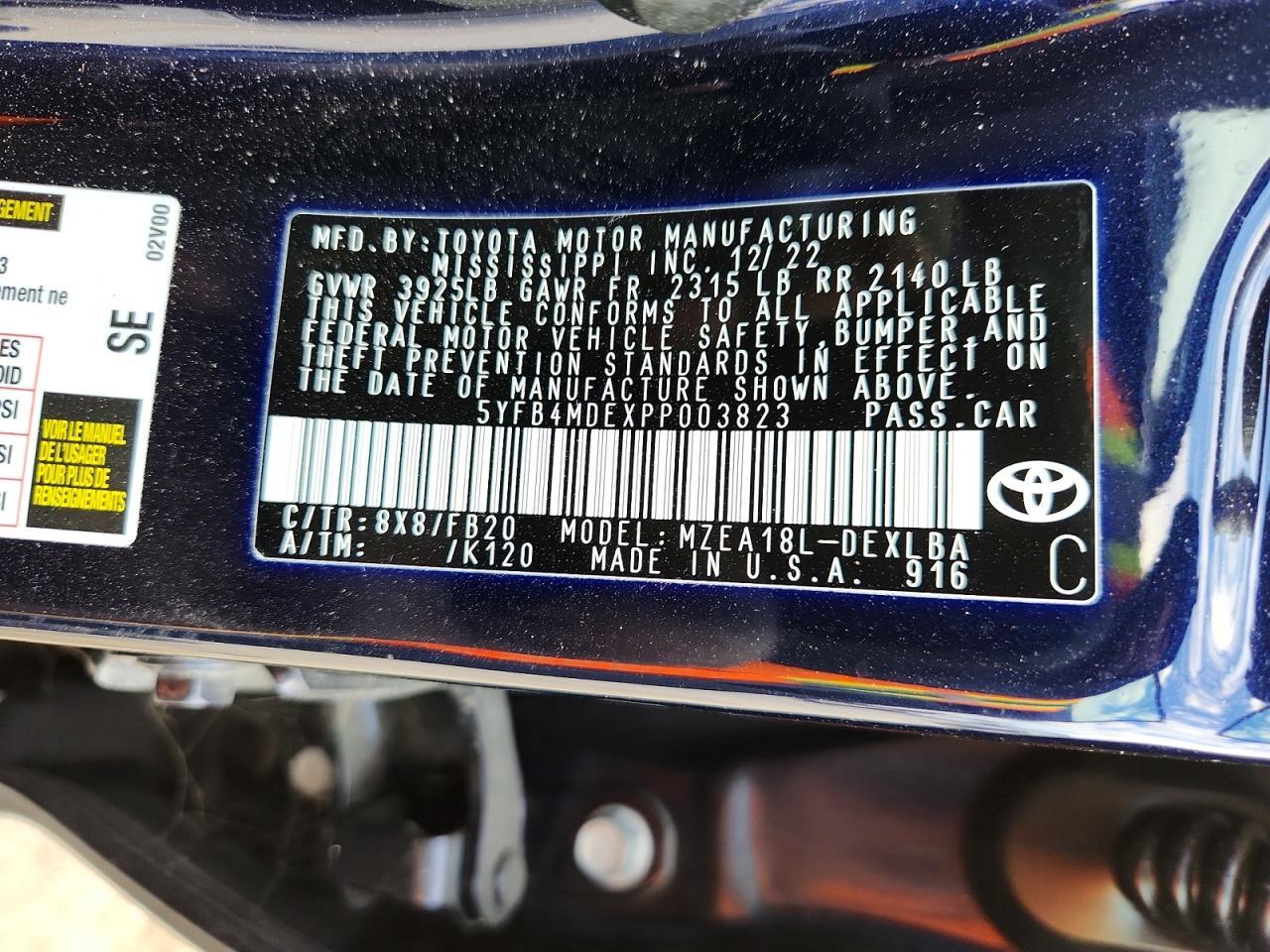 2023 TOYOTA COROLLA