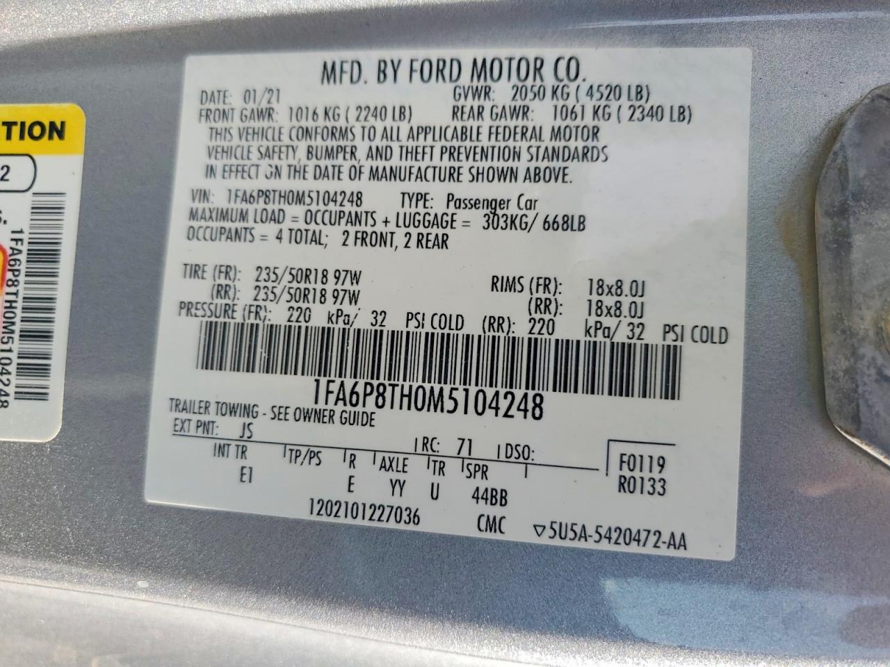 2021 FORD MUSTANG