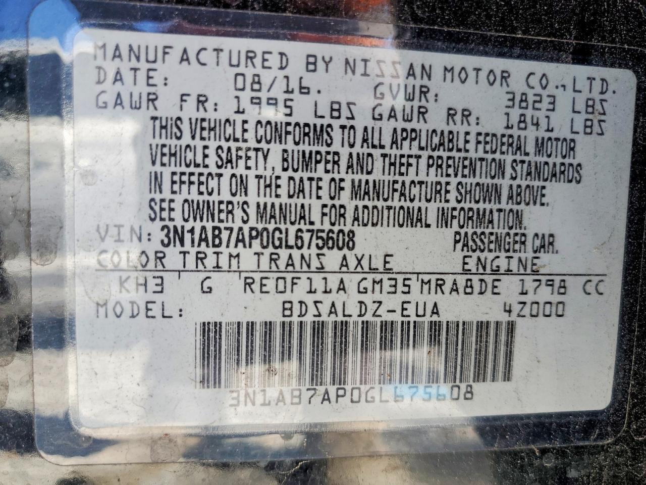 2016 NISSAN SENTRA