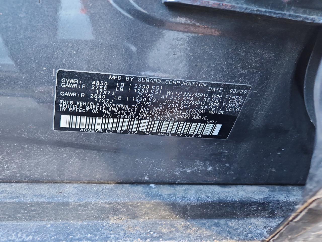 2020 SUBARU Outback