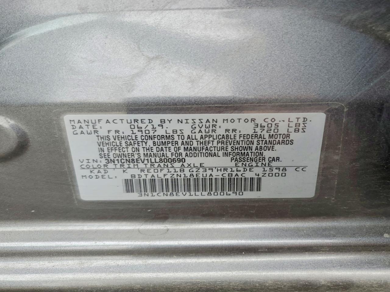 2020 NISSAN VERSA