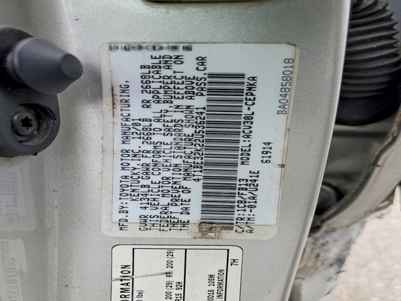 2002 TOYOTA CAMRY