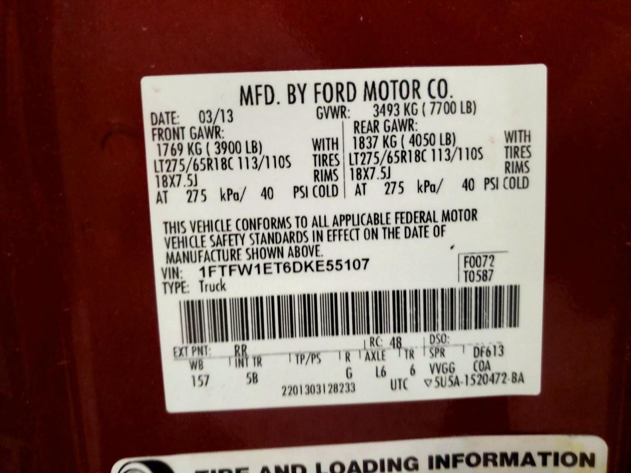 2013 FORD F-150 Lightning