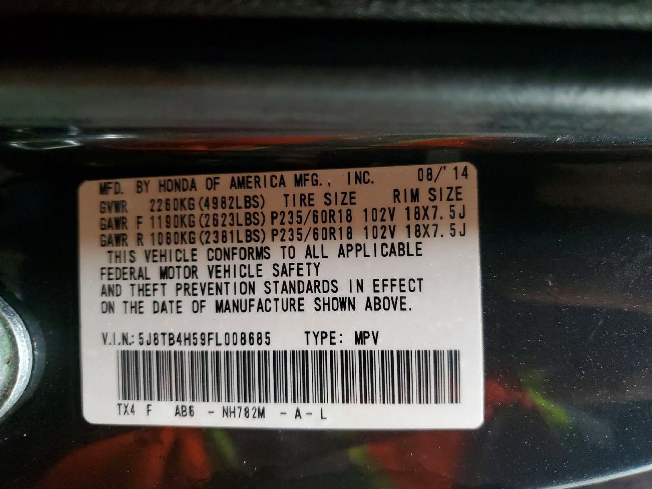 2015 ACURA RDX