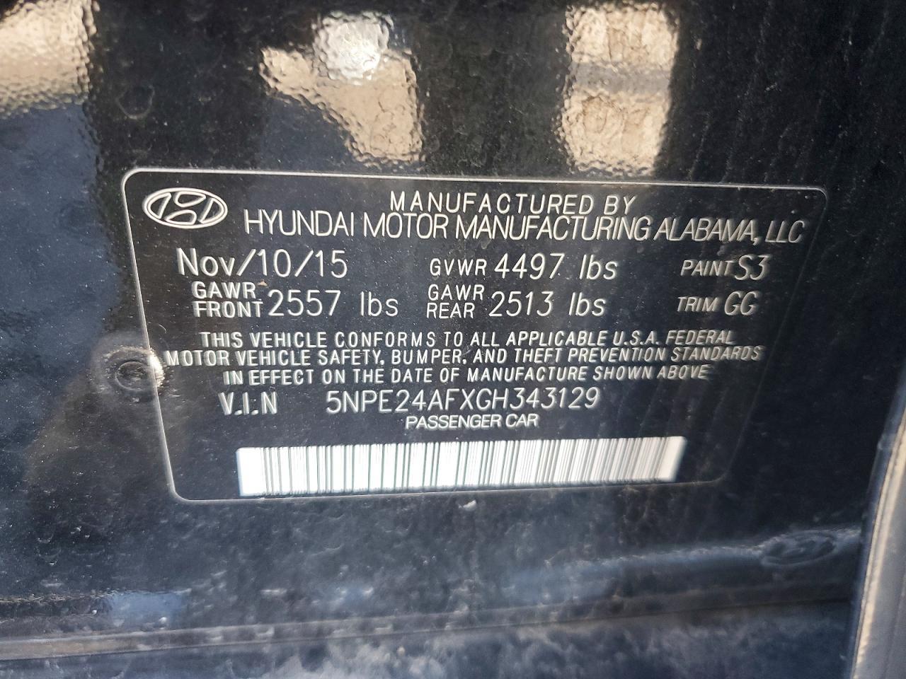 2016 HYUNDAI SONATA