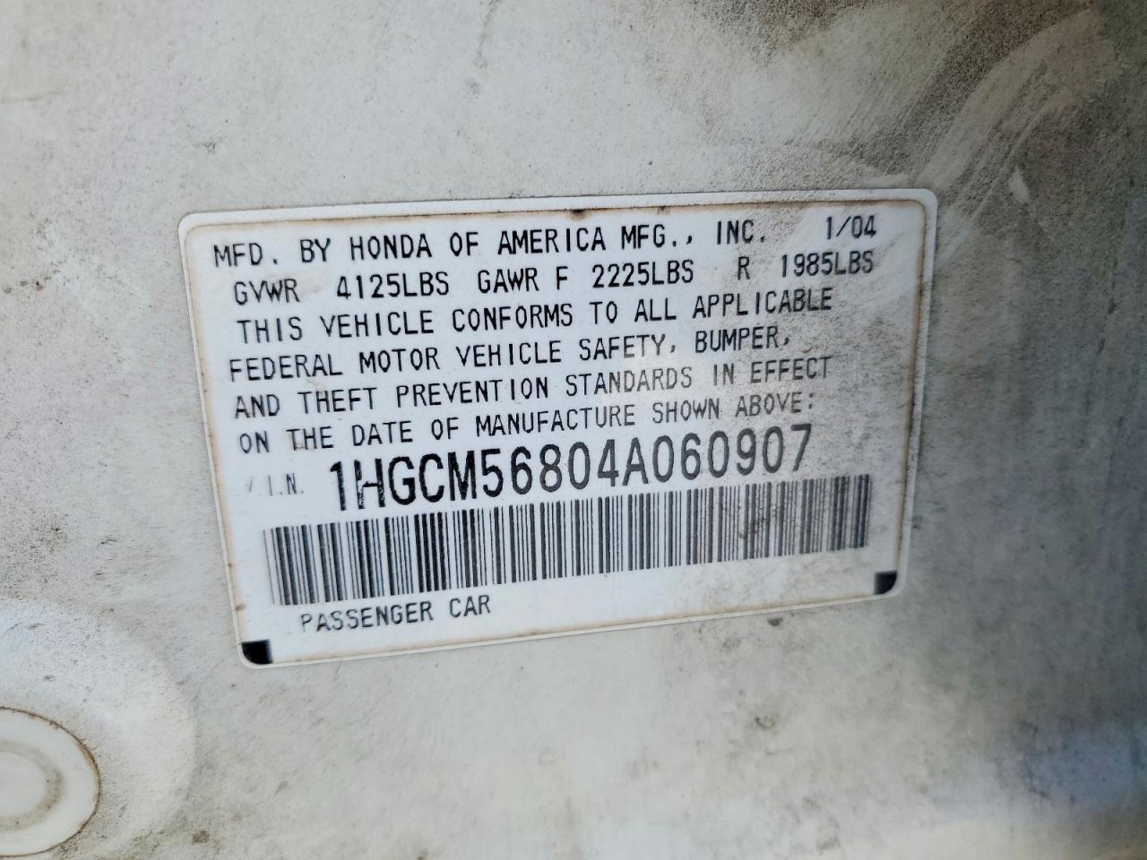 2004 HONDA ACCORD