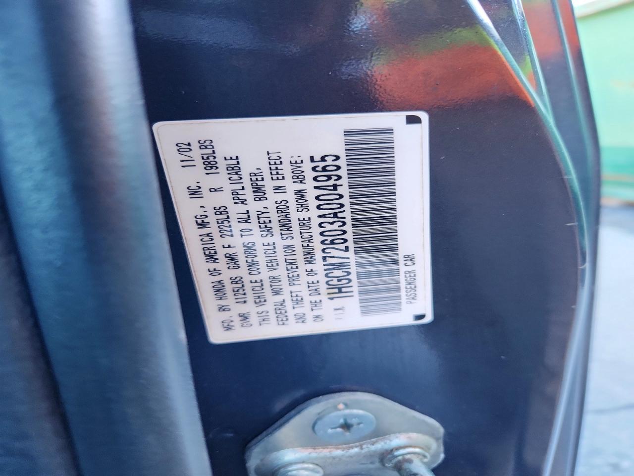 2003 HONDA ACCORD