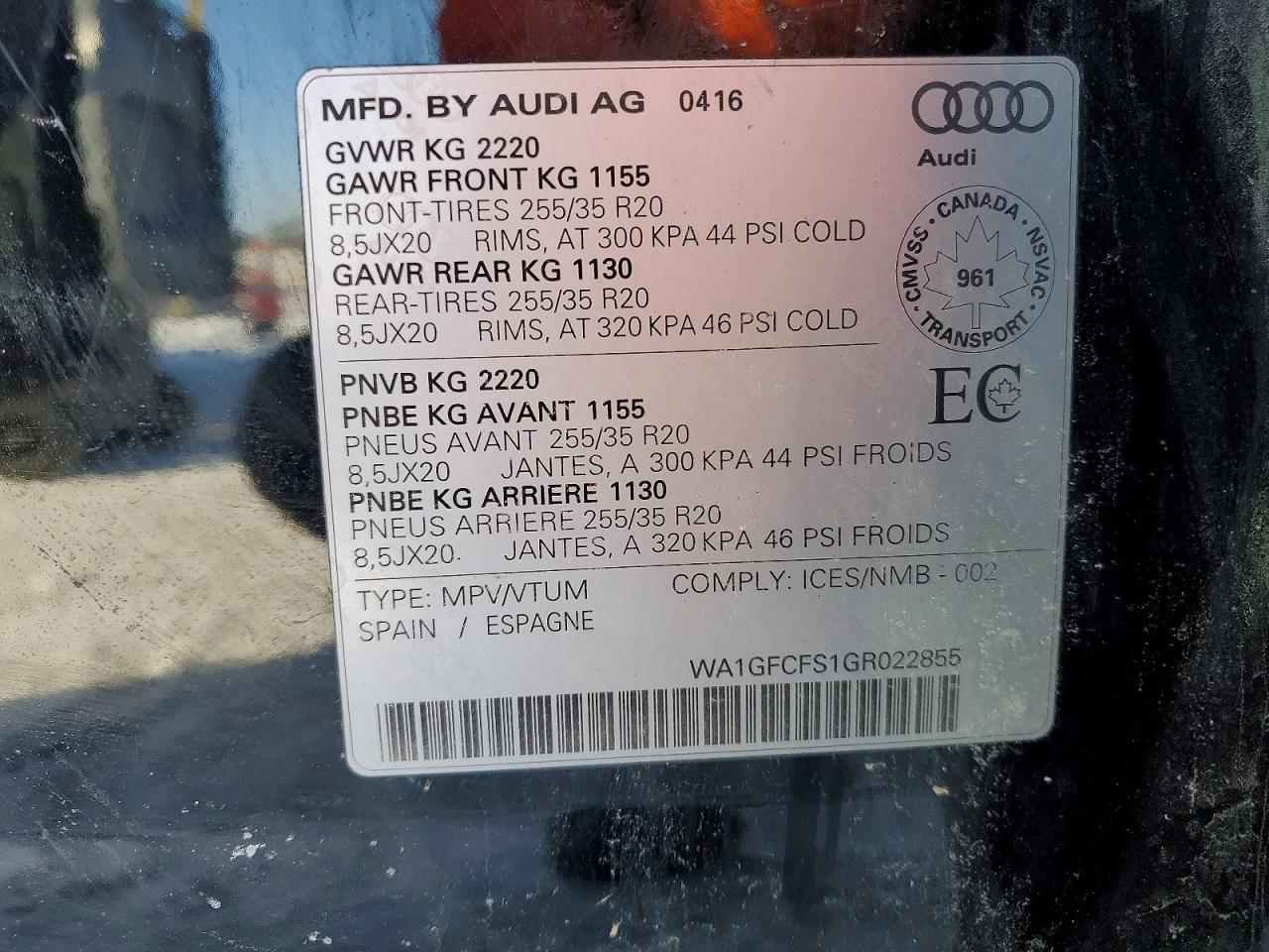2016 AUDI Q3