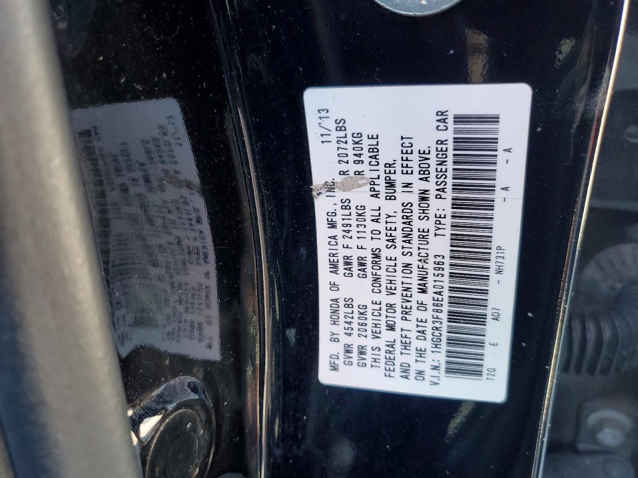 2014 HONDA ACCORD