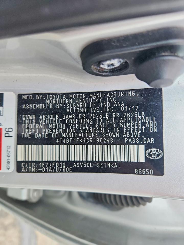 2012 TOYOTA CAMRY
