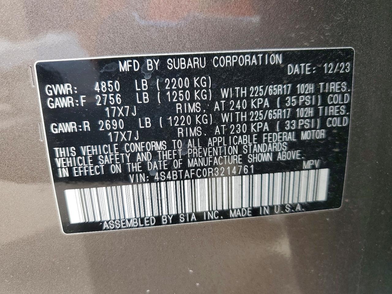 2024 SUBARU Outback