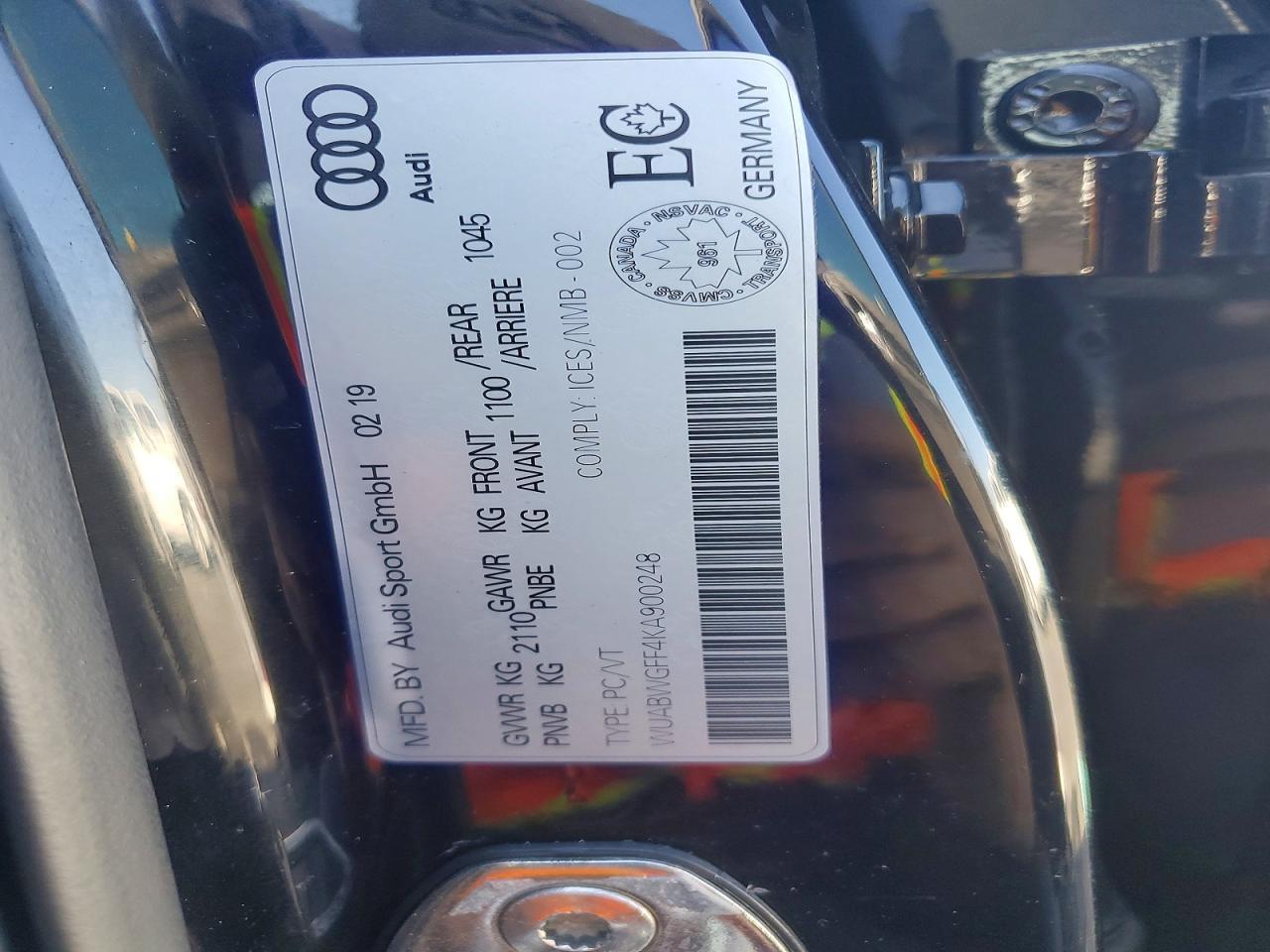 2019 AUDI RS3