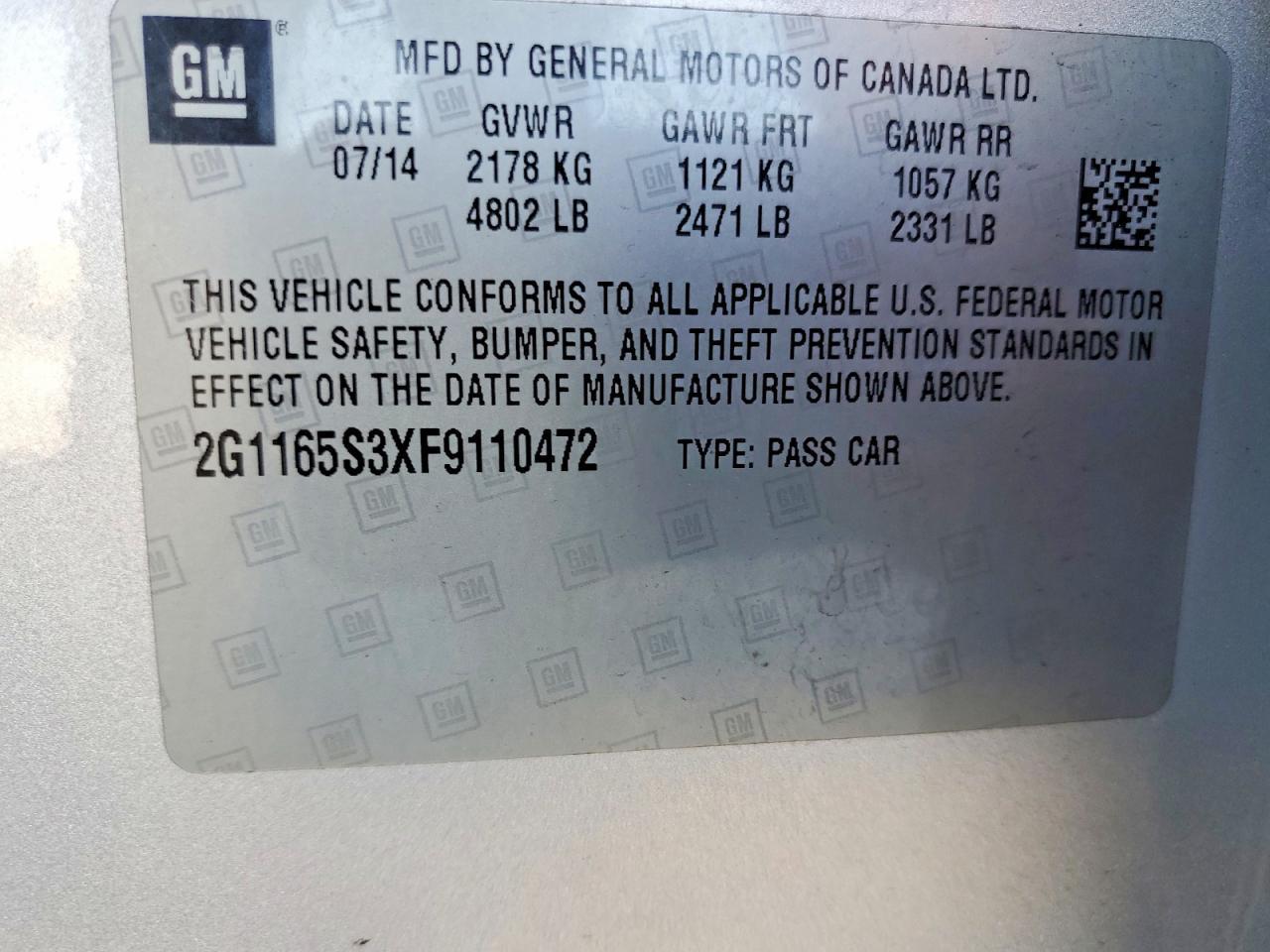 2015 CHEVROLET IMPALA