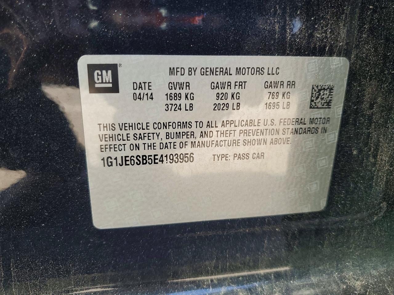 2014 CHEVROLET SONIC