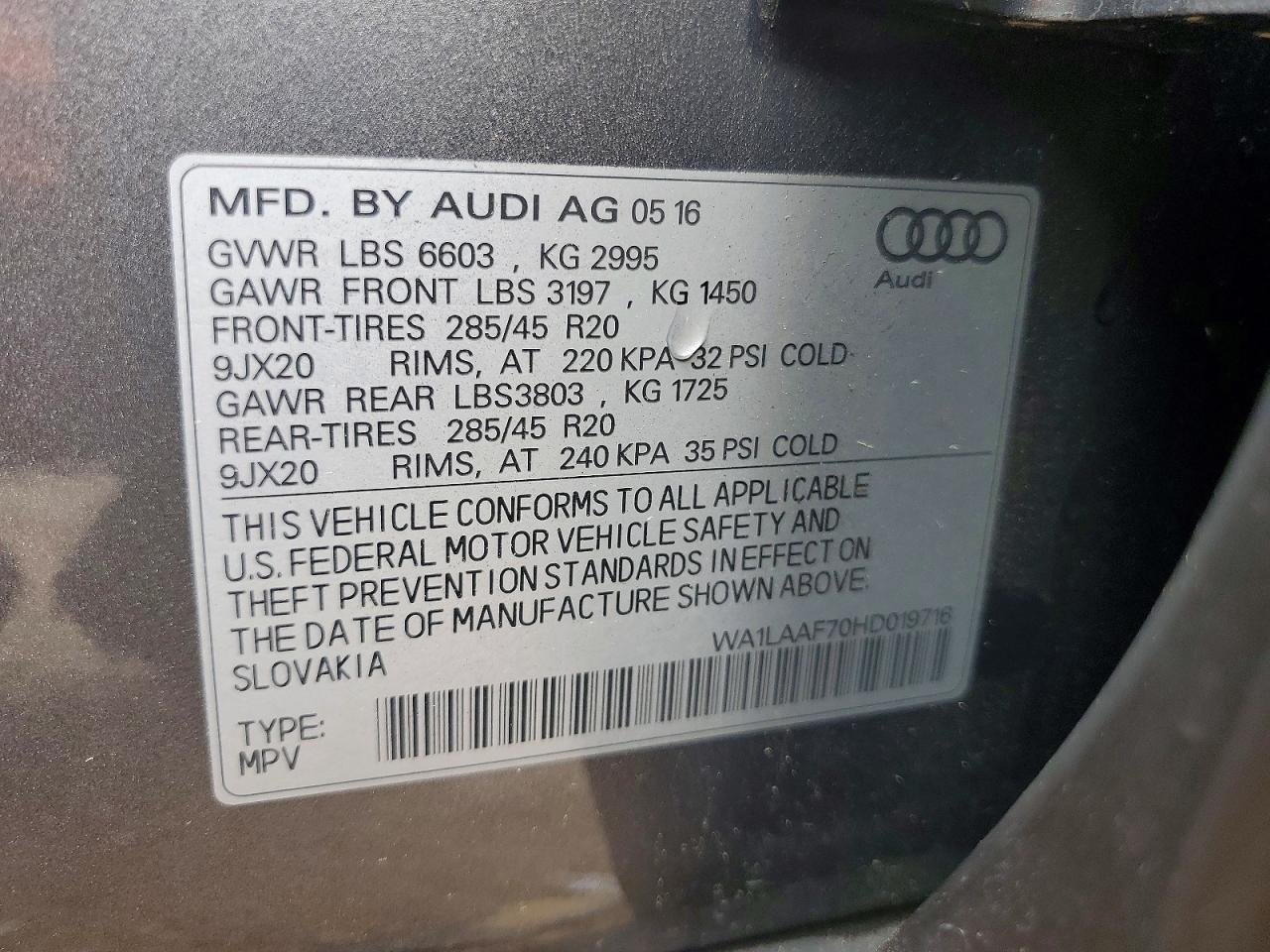 2017 AUDI Q7